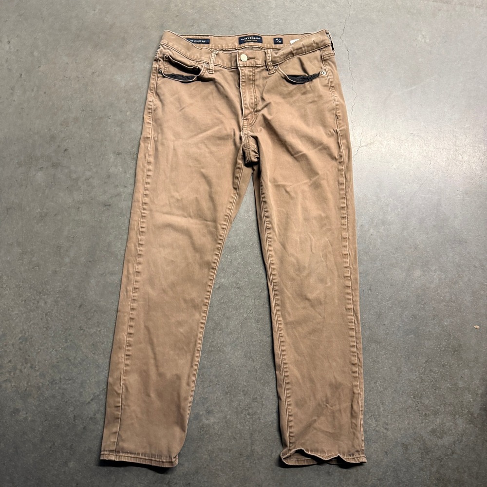 Lucky Brand 410 Athletic Slim Pants Mens 33x30 Tan Khaki Brown Chino Jeans